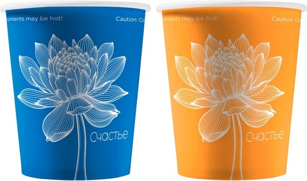 Набор бумажных стаканов Паксервис 250мл Лотос НВ80-280 / 189006 - фото