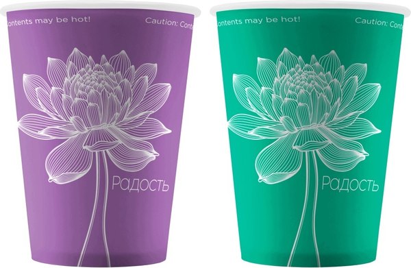 Набор бумажных стаканов Паксервис 300мл Лотос НВ90-430 / 389008 - фото