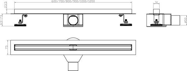 Трап для душа Lauter 210S384-GRG 800x31