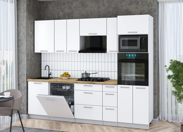 Кухонный гарнитур Интерлиния Мила Gloss 2.6-ПМ1