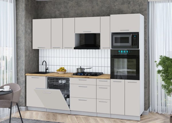 Кухонный гарнитур Интерлиния Мила Gloss 2.6-ПМ1