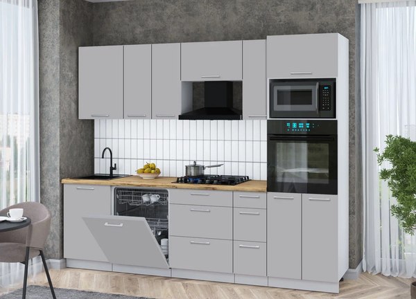 Кухонный гарнитур Интерлиния Мила Gloss 2.6-ПМ1