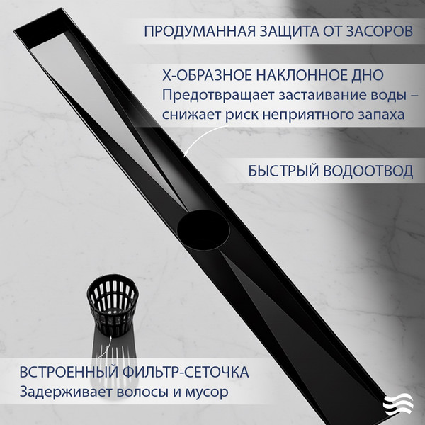 Трап для душа Lauter 2120672-QGMB 700x70