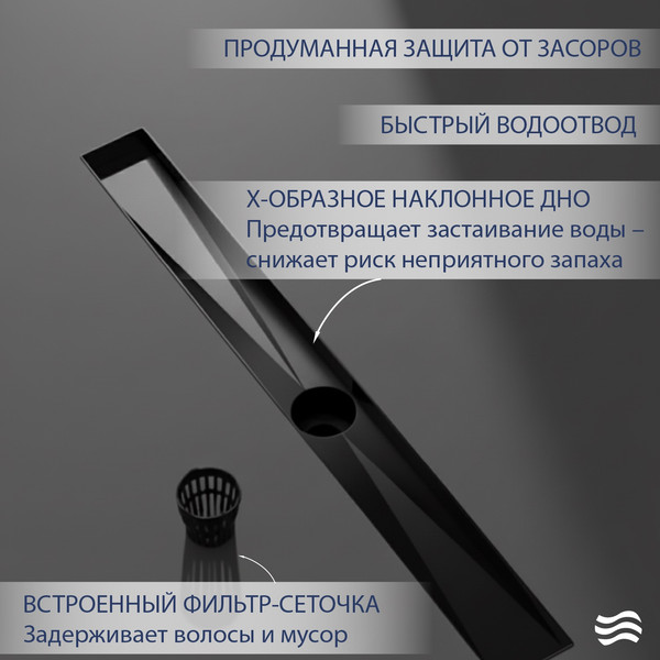 Трап для душа Lauter 2120662-LMB 600x70