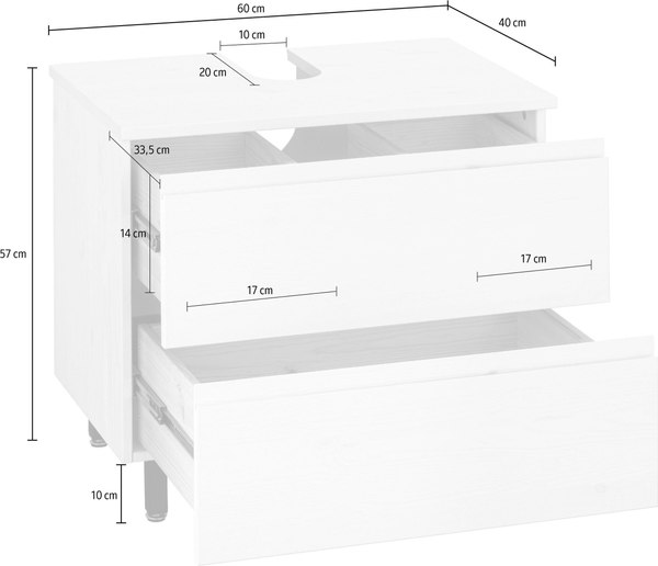 Тумба под умывальник Dipriz Fjonn 2 дв / Д.18004.1