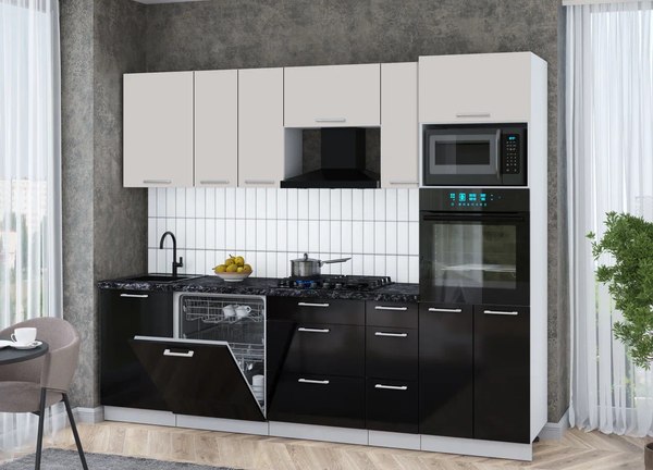 Кухонный гарнитур Интерлиния Мила Gloss 2.6-ПМ1