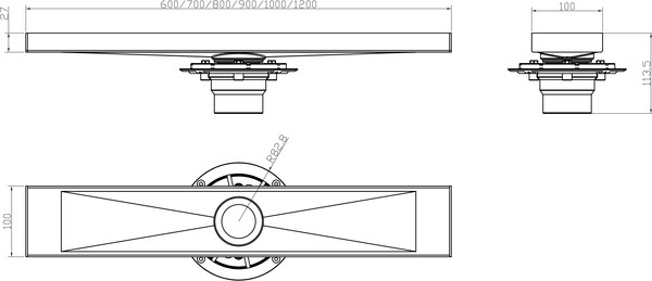 Трап для душа Lauter 2120891-i IH 900x100 (хром)