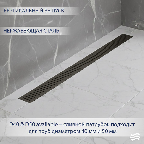 Трап для душа Lauter 2120865-С1GM 600x100