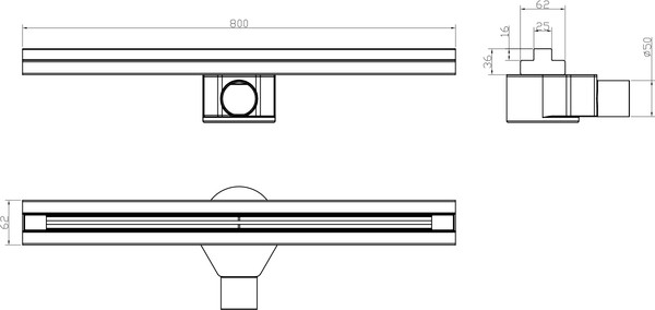 Трап для душа Lauter 2121181-Т5H 800x62