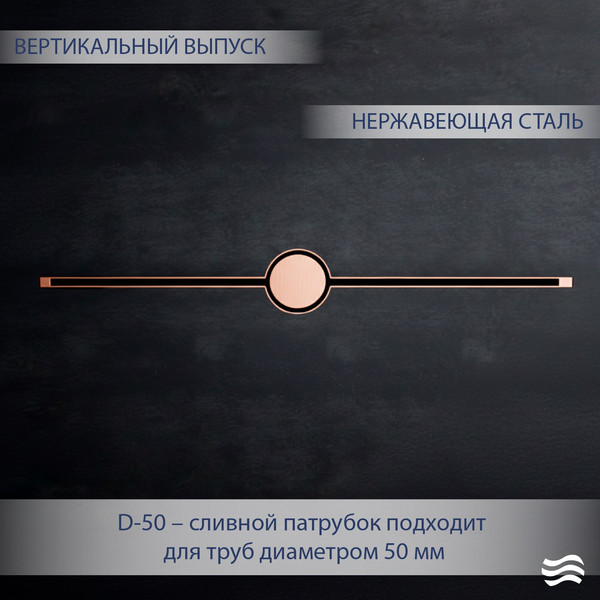 Трап для душа Lauter 210104RG 1500x15