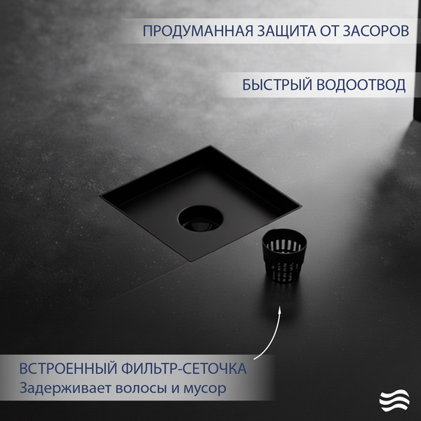 Трап для душа Lauter 214001-K2MB 150x150