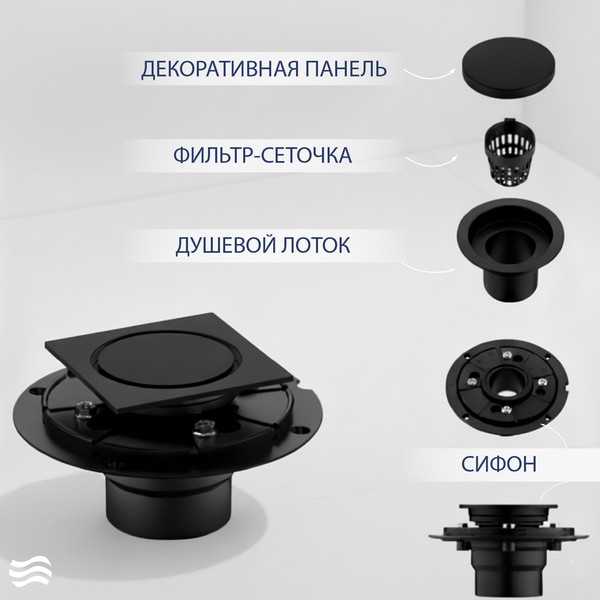 Трап для душа Lauter 21U40042MB