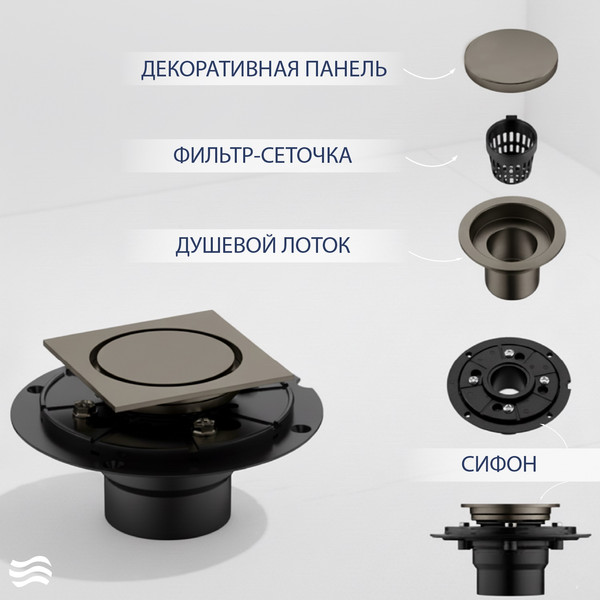 Трап для душа Lauter 21U40045GM