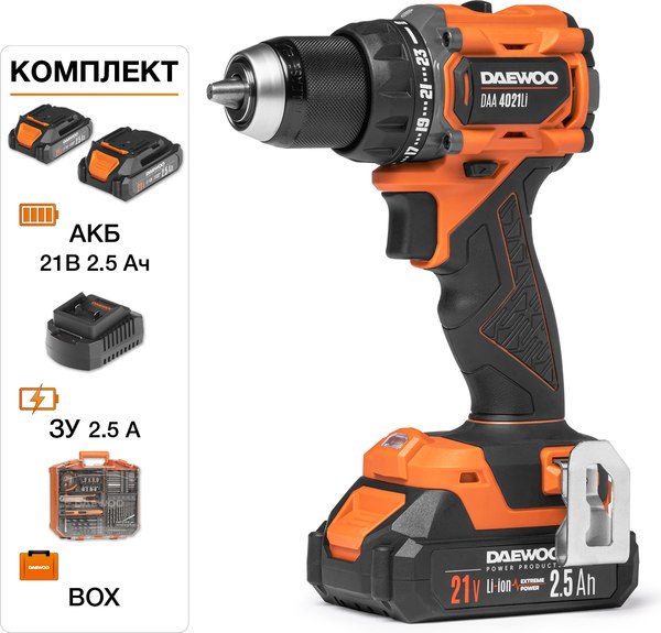 Аккумуляторная дрель-шуруповерт Daewoo Power DAA 4021Li SET BOX