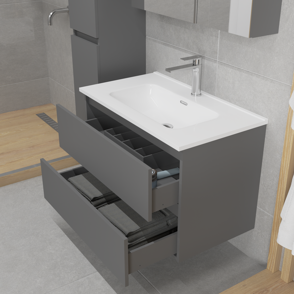 Тумба с умывальником Lauter Mia 80 + Alton 82