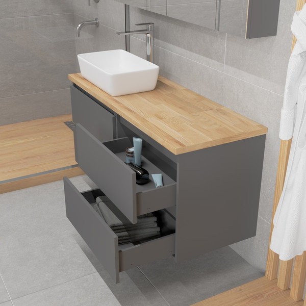 Комод для ванной Lauter Mia 60 со столешницей Melisa