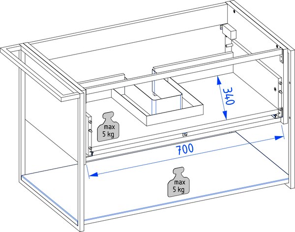 Тумба с умывальником Lauter Lea 80 + Alton 82