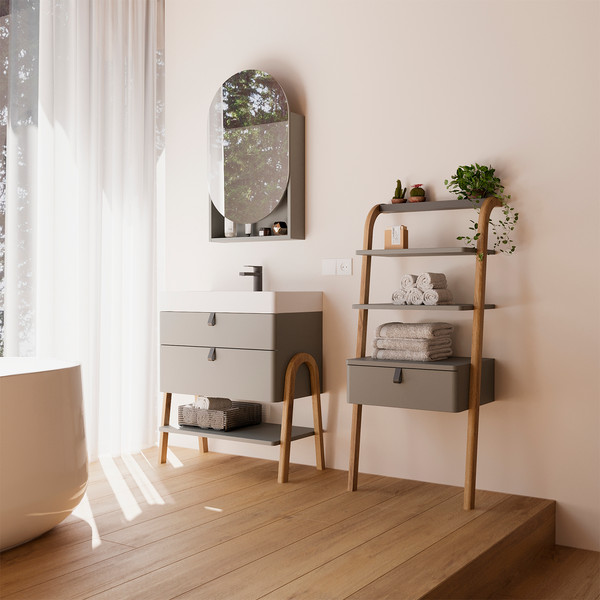 Тумба с умывальником Lauter Estel 70 + Solid Surface