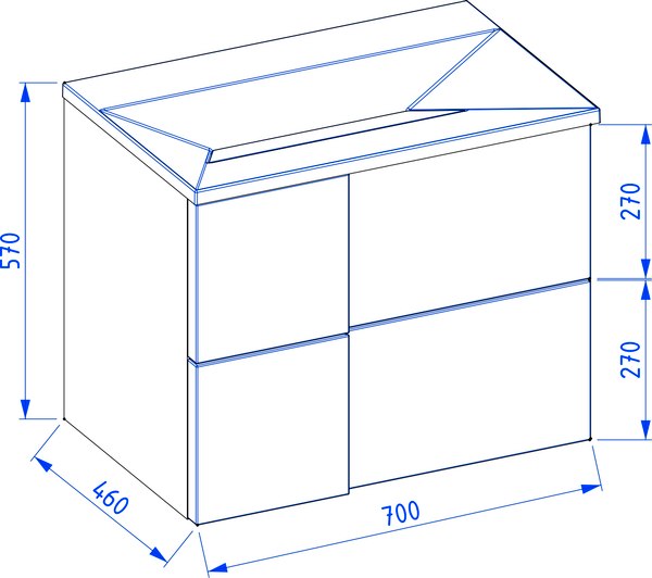 Тумба с умывальником Lauter Nelli 70