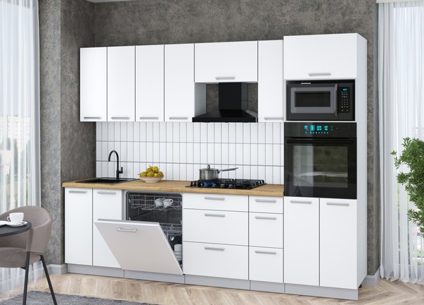 Кухонный гарнитур Интерлиния Мила Gloss 2.7-ПМ1