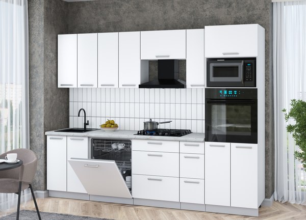 Кухонный гарнитур Интерлиния Мила Gloss 2.7-ПМ1