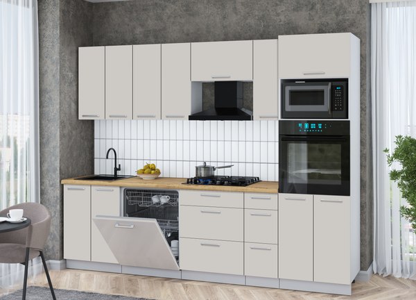 Кухонный гарнитур Интерлиния Мила Gloss 2.7-ПМ1