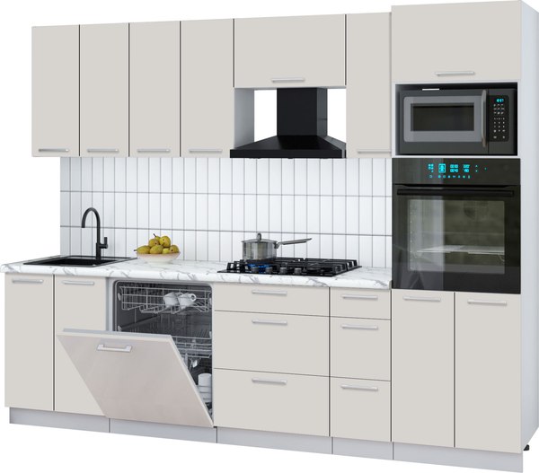 Кухонный гарнитур Интерлиния Мила Gloss 2.7-ПМ1 - фото