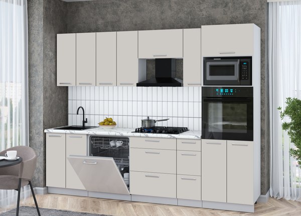 Кухонный гарнитур Интерлиния Мила Gloss 2.7-ПМ1