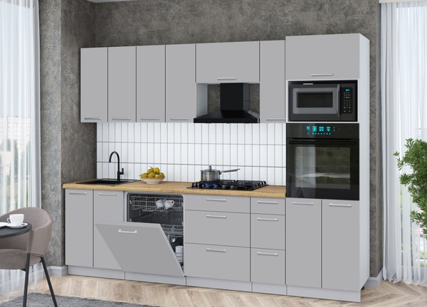 Кухонный гарнитур Интерлиния Мила Gloss 2.7-ПМ1