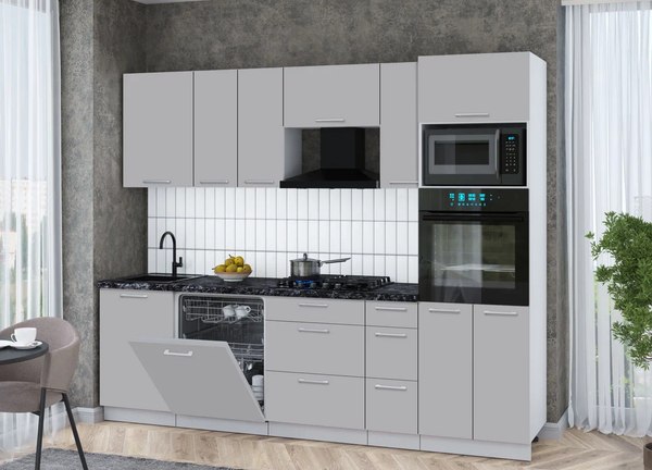 Кухонный гарнитур Интерлиния Мила Gloss 2.6-ПМ1