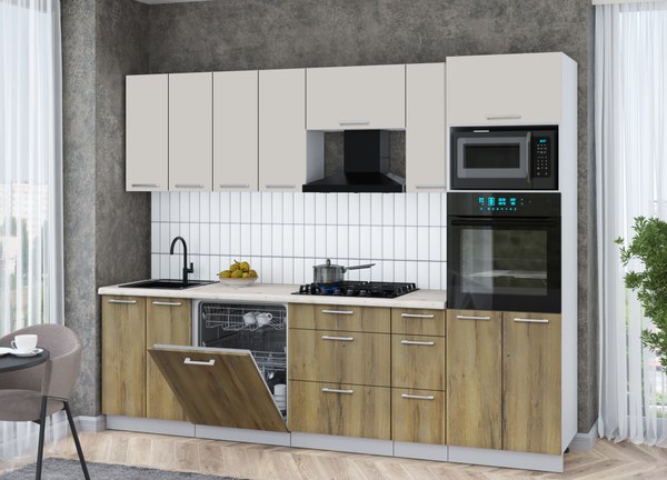 Кухонный гарнитур Интерлиния Мила Gloss 2.7-ПМ1