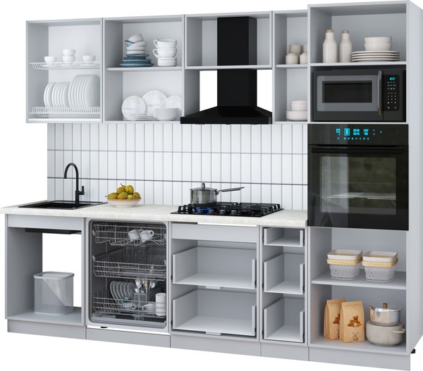 Кухонный гарнитур Интерлиния Мила Gloss 2.7-ПМ1