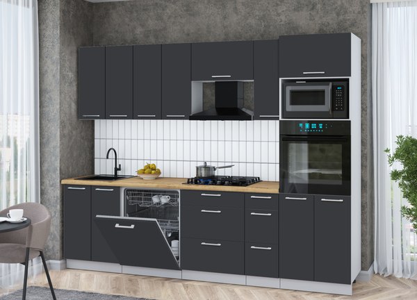 Кухонный гарнитур Интерлиния Мила Gloss 2.7-ПМ1