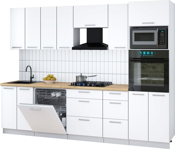 Кухонный гарнитур Интерлиния Мила Gloss 2.8-ПМ1 - фото