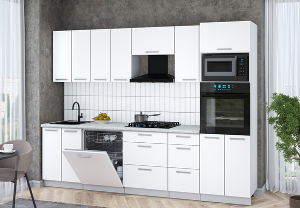 Кухонный гарнитур Интерлиния Мила Gloss 2.8-ПМ1