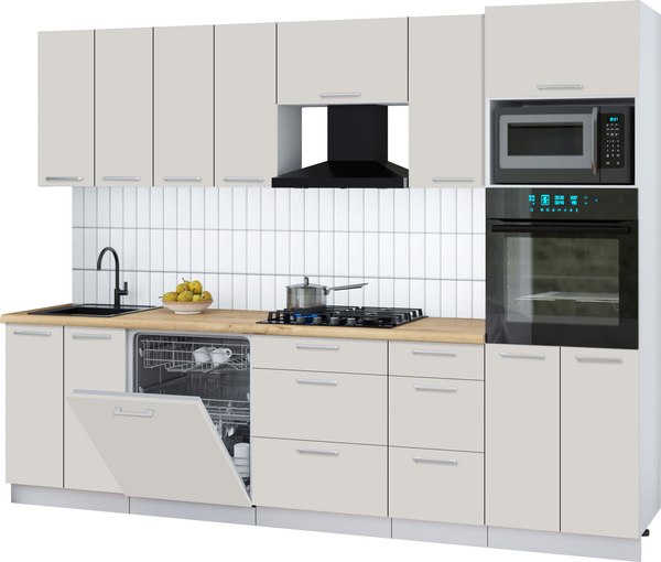 Кухонный гарнитур Интерлиния Мила Gloss 2.8-ПМ1 - фото