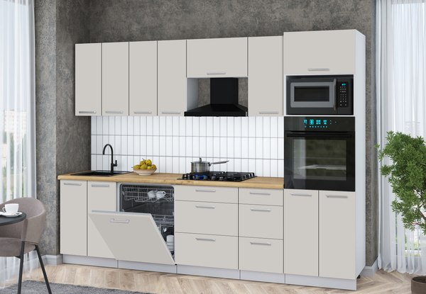 Кухонный гарнитур Интерлиния Мила Gloss 2.8-ПМ1