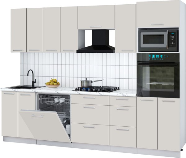 Кухонный гарнитур Интерлиния Мила Gloss 2.8-ПМ1 - фото