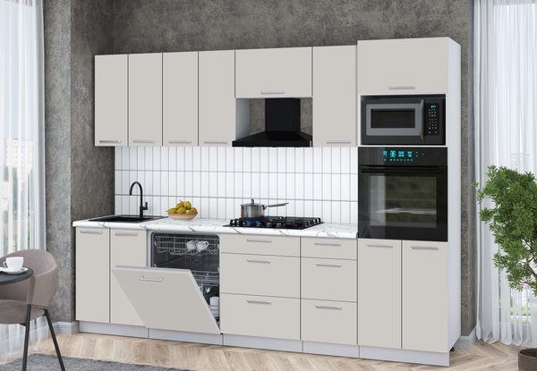 Кухонный гарнитур Интерлиния Мила Gloss 2.8-ПМ1