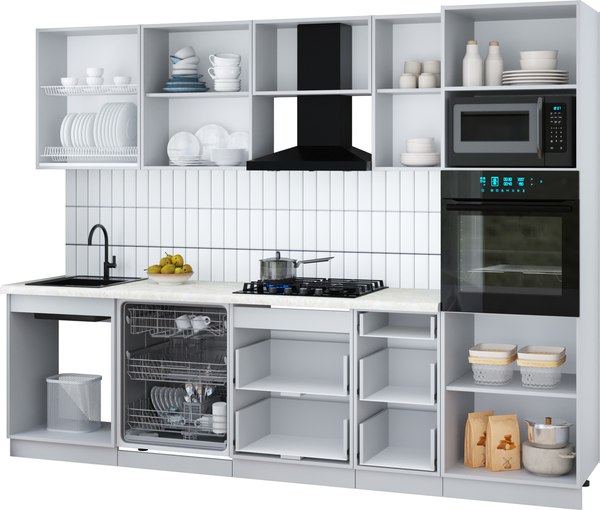 Кухонный гарнитур Интерлиния Мила Gloss 2.8-ПМ1