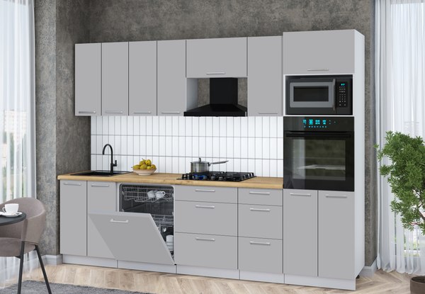 Кухонный гарнитур Интерлиния Мила Gloss 2.8-ПМ1