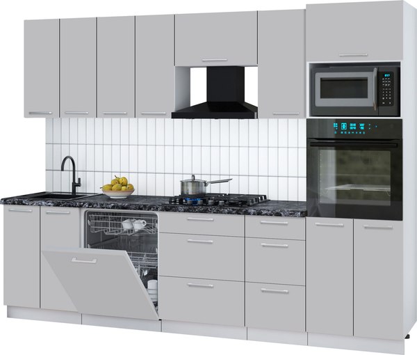 Кухонный гарнитур Интерлиния Мила Gloss 2.8-ПМ1 - фото