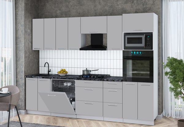 Кухонный гарнитур Интерлиния Мила Gloss 2.8-ПМ1