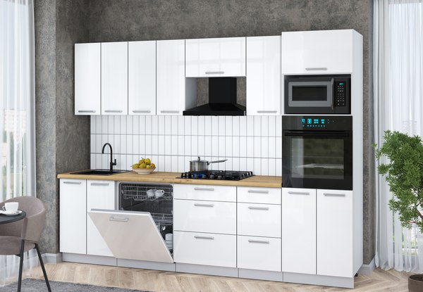 Кухонный гарнитур Интерлиния Мила Gloss 2.8-ПМ1