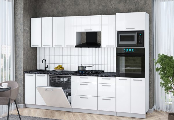 Кухонный гарнитур Интерлиния Мила Gloss 2.8-ПМ1