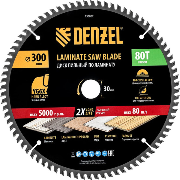 Пильный диск Denzel 733887 - фото
