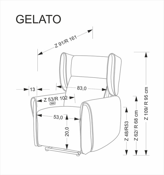 Кресло-реклайнер Halmar Gelato