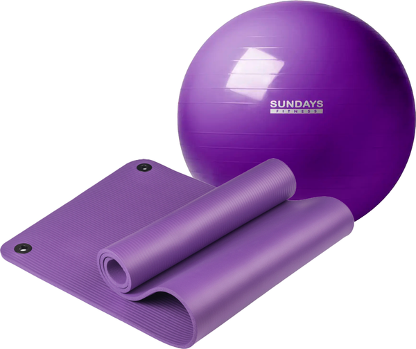 Набор для фитнеса Sundays Fitness Коврик IR97506 + Фитбол IR97402-65 - фото