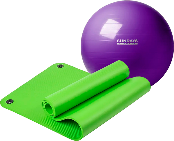 Набор для фитнеса Sundays Fitness Фитбол IR97402-65 + Коврик 1см IR97506 - фото