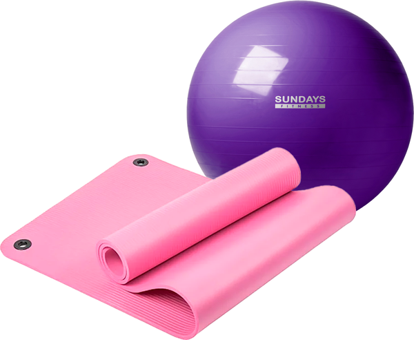Набор для фитнеса Sundays Fitness Фитбол IR97402-65 + Коврик 1см IR97506 - фото